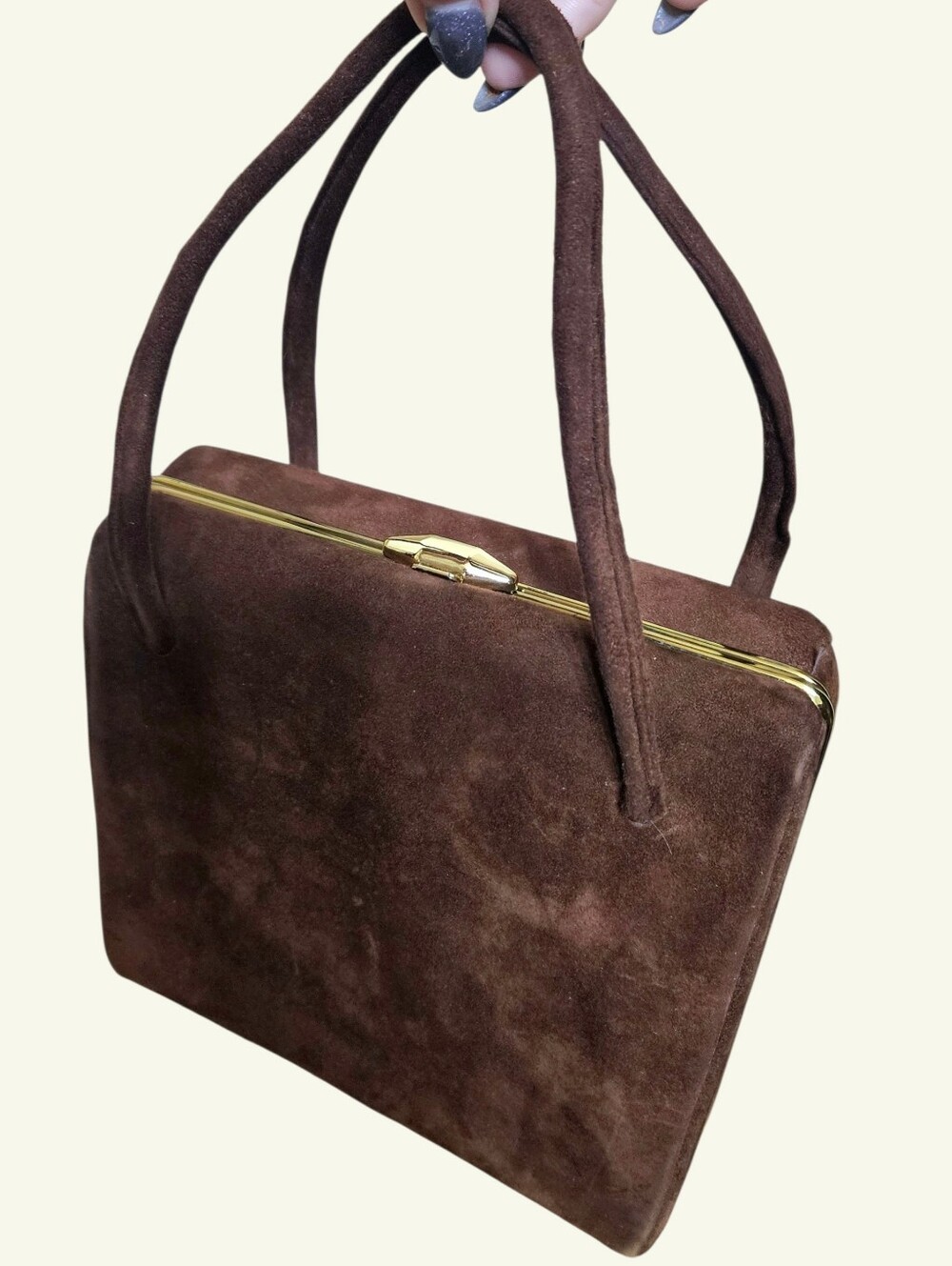 Vintage O'Connor & Goldberg Velvety Suede Box Purse Handbag
